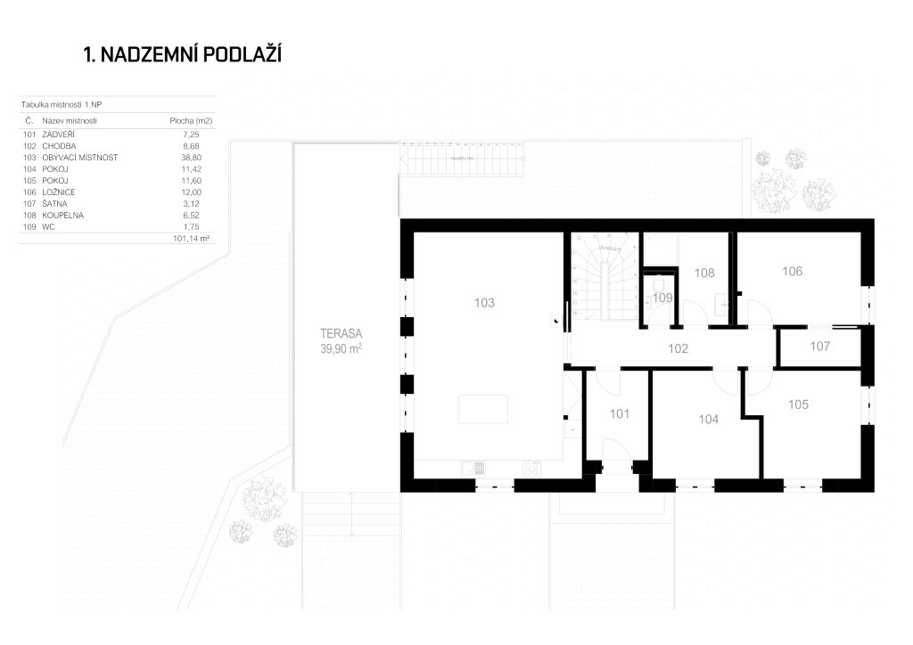 půdorys 1NP